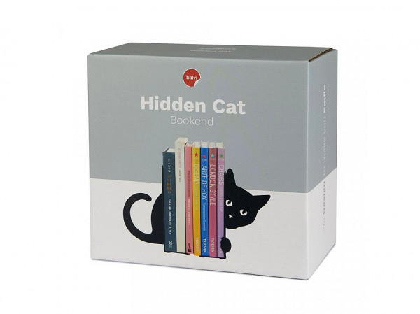 detail Balvi - Zarážka na knihy HIDDEN CAT, černý kov, baleno v boxu