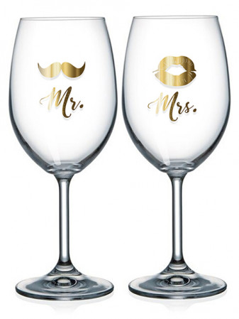 detail Nekupto Párové sklenice na víno 440ml - Mr & Mrs