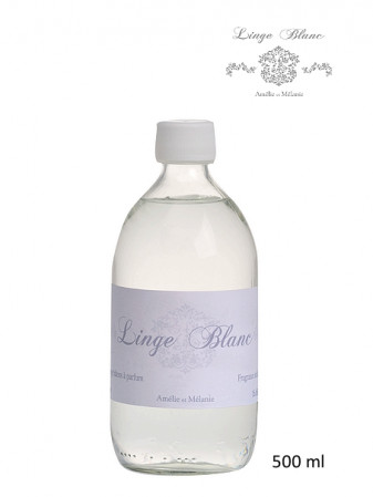 detail AMÉLIE et MÉLANIE Linge Blanc, náhradní náplň difuzéru 500 ml