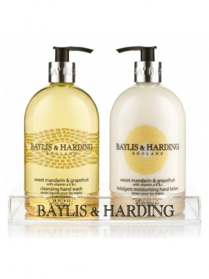 Baylis & Harding tekuté mýdlo + mléko na ruce - MANDARINKA A GRAPEFRUIT, 2 x 500