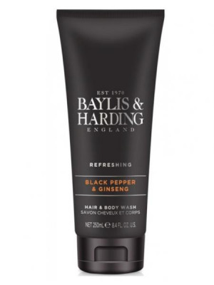 Baylis & Harding sprchový gel na vlasy a tělo - ČERNÝ PEPŘ A ŽENŠEN, 250 ml
