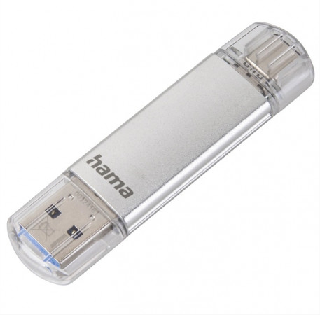 detail Hama Flash Pen Laeta, USB-C/USB-A 3.1, 32 GB, 40 MB/s, stříbrný