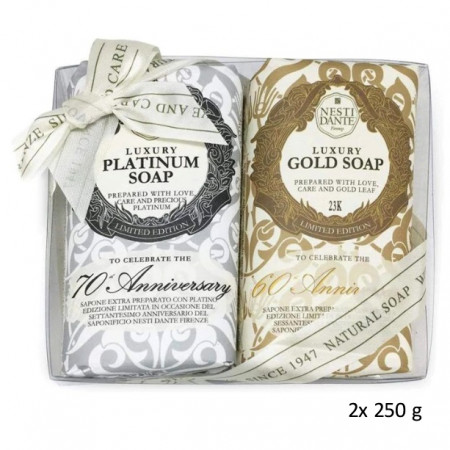 detail Nesti Dante LUXURY PLATINUM & GOLD SOAP, mýdla 2x 250 g