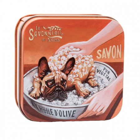 detail La Savonnerie Mýdlo v plechové dóze 100 g - Bulldog Dog