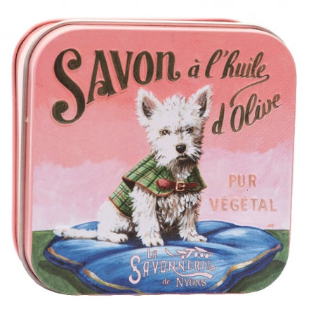 detail La Savonnerie Mýdlo v plechové dóze 100 g - Westie Dog