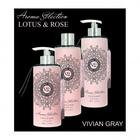 detail Vivian Gray AROMA SELECTION Lotus & Rose, sprchový gel 500 ml