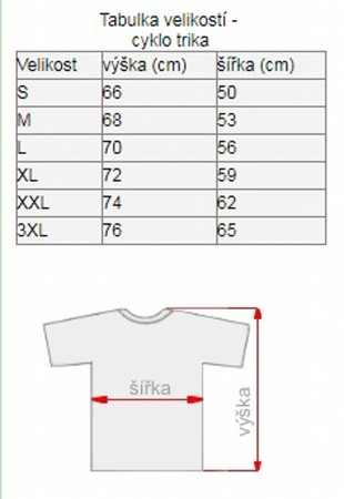 detail FOTODÁRKY: Foto-tričko J&N pánské CYKLISTICKÉ bílo-černé velikost XXL