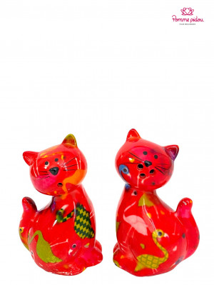 Pomme pidou SOLNIČKA-PEPŘENKA Kočka CARAMEL červené s plameňáky