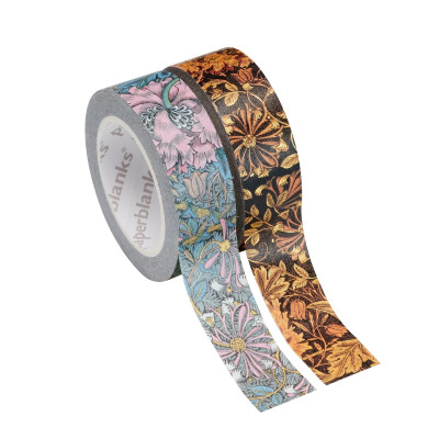 Paperblanks Washi pásky - MORRIS PINK HONEYSUCKLE, 2x 10m