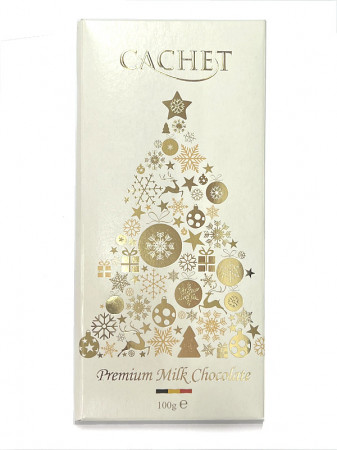 detail CACHET Prémium milch chocolate WHITE CHRISTMAS