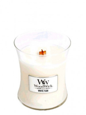 Vonná svíčka WoodWick WHITE TEAK střední 275g