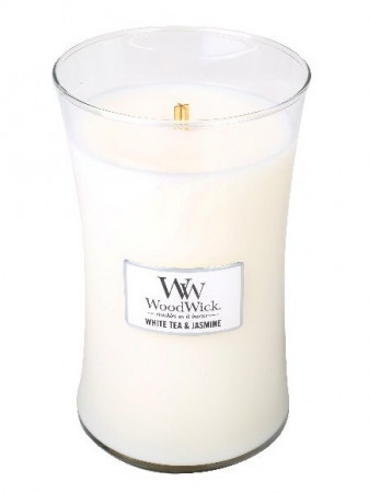 detail Vonná svíčka WoodWick WHITE TEA & JASMINE velká 609 g