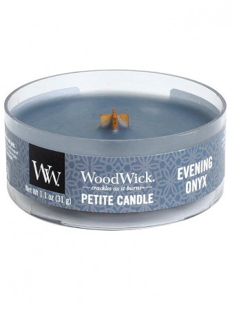 detail WoodWick PETITE EVENING ONYX, vonná čajová svíčka 31 g