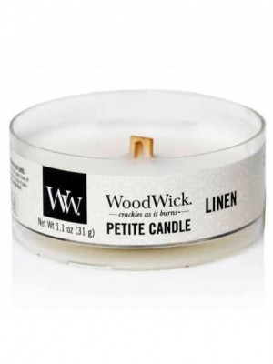 WoodWick PETITE LINEN, v onná čajová svíčka 31 g