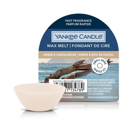 detail Yankee Candle AMBER & SANDALWOOD, vonný vosk 22 g NEW
