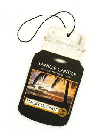 detail Yankee Candle BLACK COCONUT papírová visačka do auta 1 ks