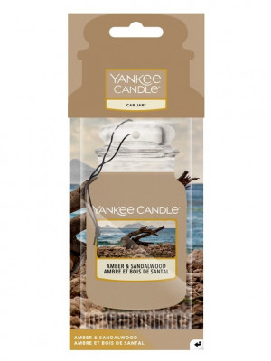 Yankee Candle AMBER & SANDALWOOD, papírová visačka do auta 1 ks